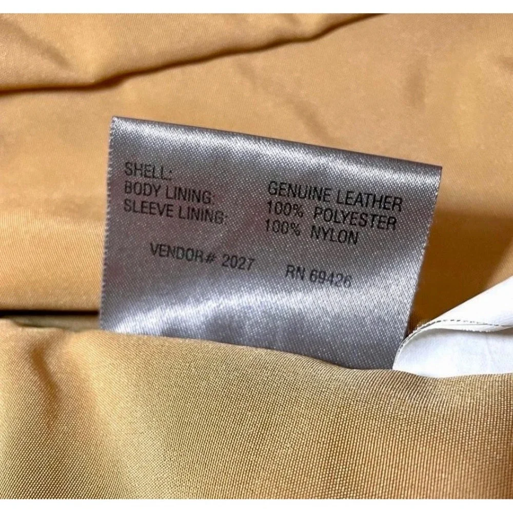 VTG Wilsons Leather Pelle Studio Women's Tan Genuine Leather Zip Front Jacket XL - Picture 11 of 11